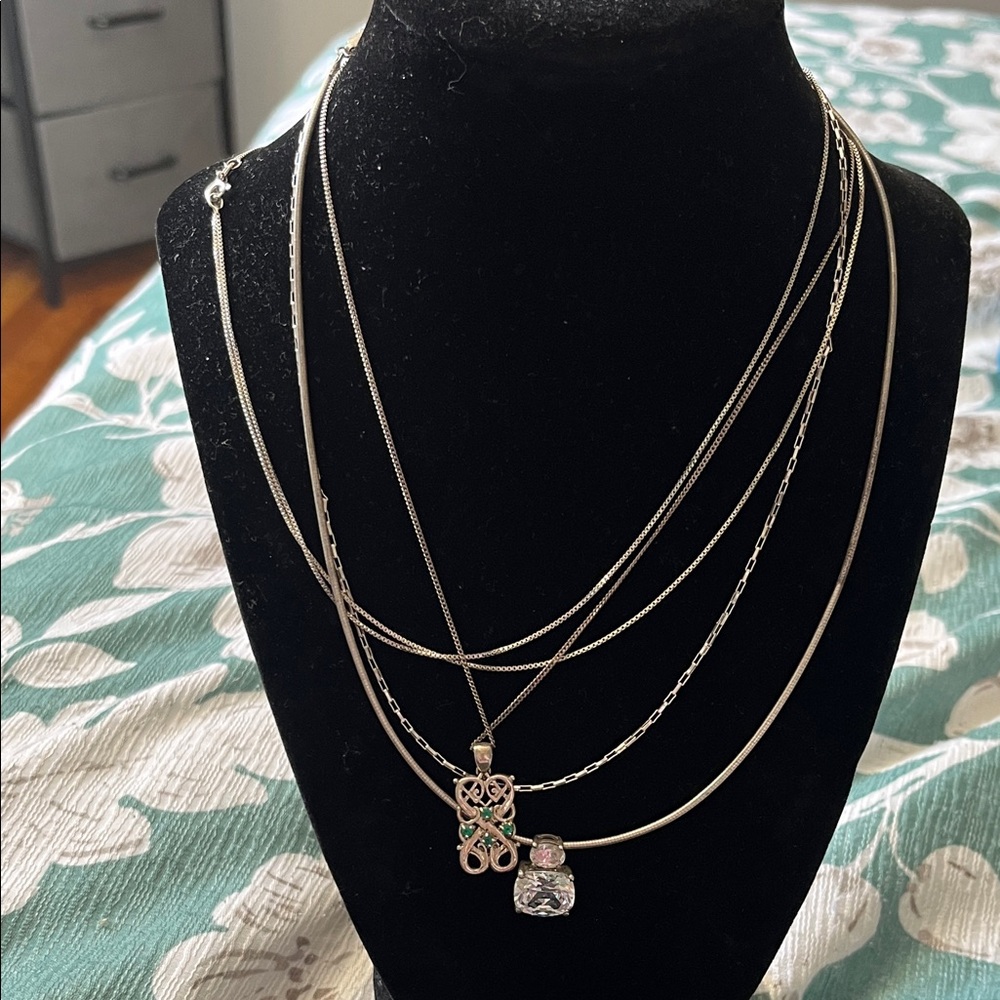 5 Sterling Silver necklace lot